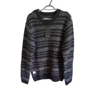 NWT Native Youth Men Black and Gray Patterned Sweater Wool/Alpaca Blend Size XL
